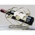 Iron art wine rack with double heart